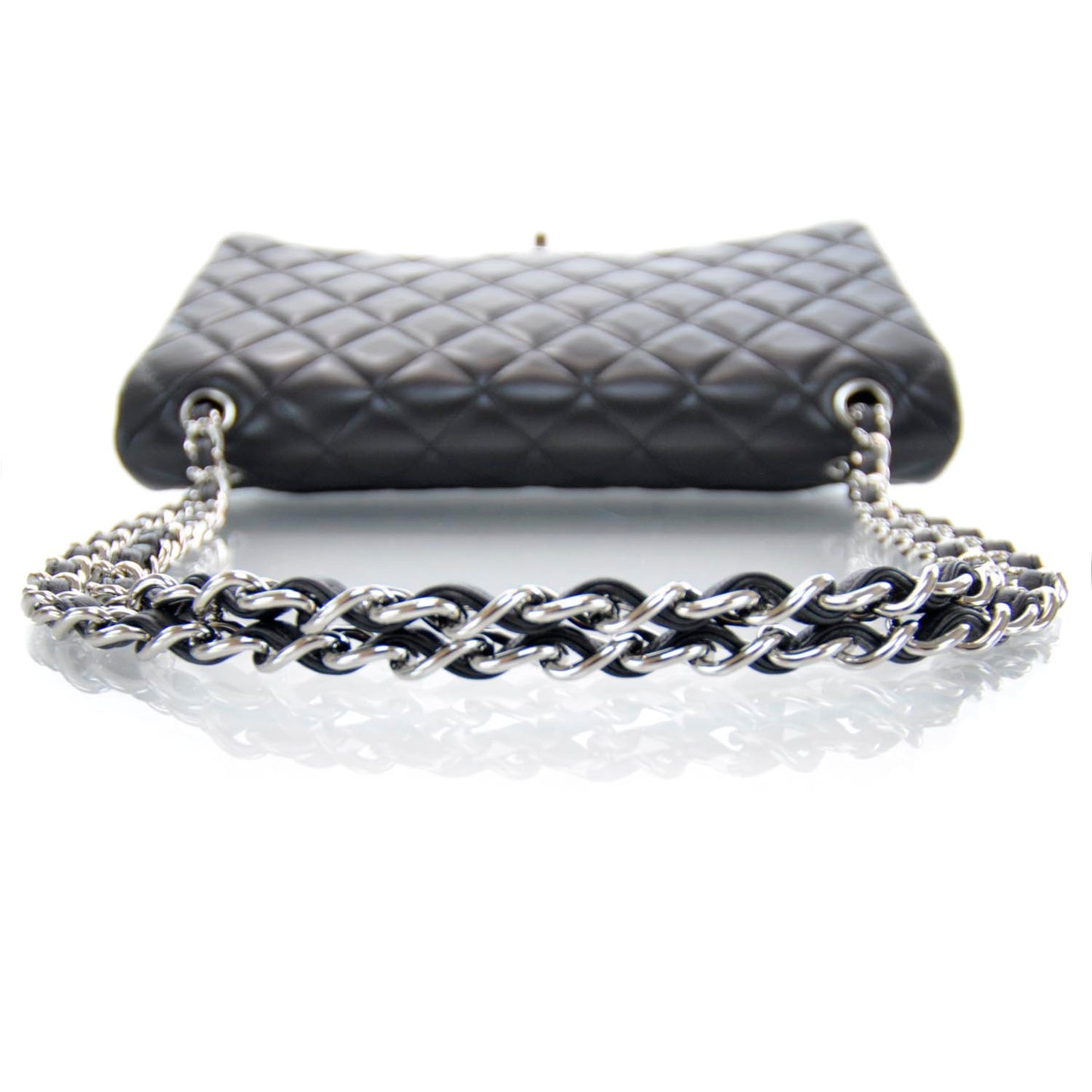 Lambskin Quilted Maxi Double Flap Black