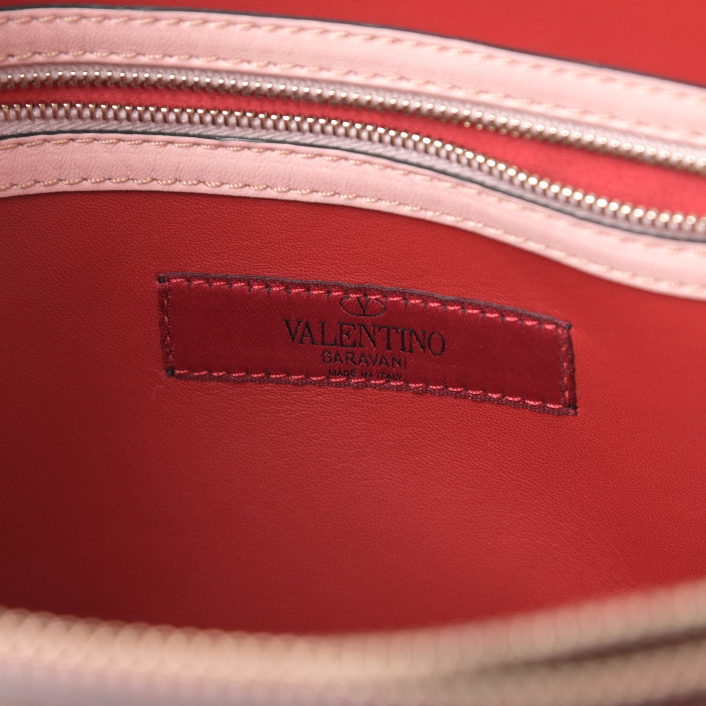 Vitello Small Rockstud Top Handle Tote Rose