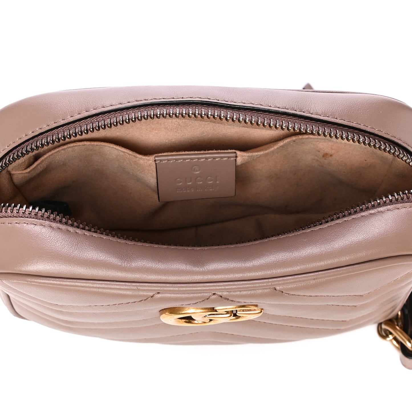 Calfskin Matelasse Mini GG Marmont Chain Shoulder Bag Porcelain Rose