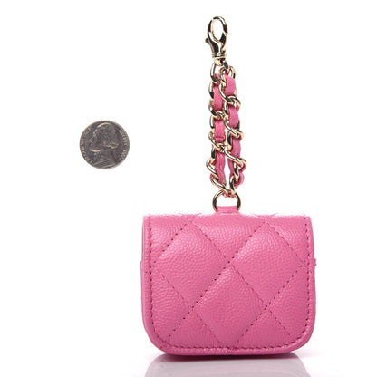 Chanel Caviar Quilted Crystal CC Airpods Pro Case Pink 2 of 7