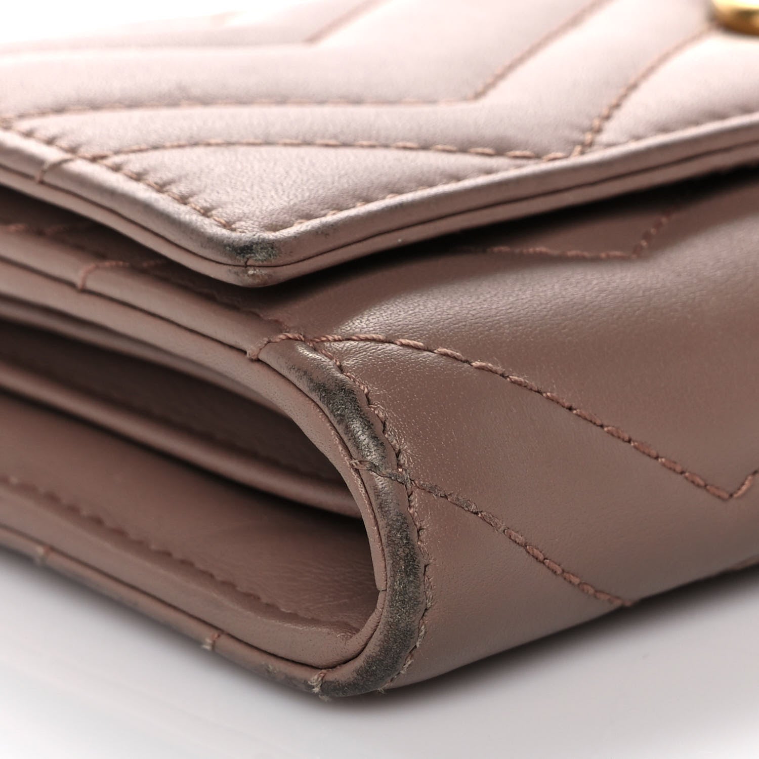 Gucci Calfskin Matelasse GG Marmont Continental Wallet Porcelain Rose 8 of 13