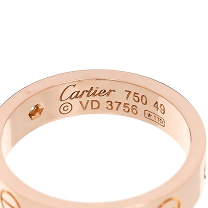 Cartier 18K Pink Gold Diamond 4mm LOVE Wedding Band Ring 49 4.75 4 of 5