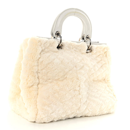 Christian Dior Rabbit Fur Medium Lady Dior Ivory 3 of 10
