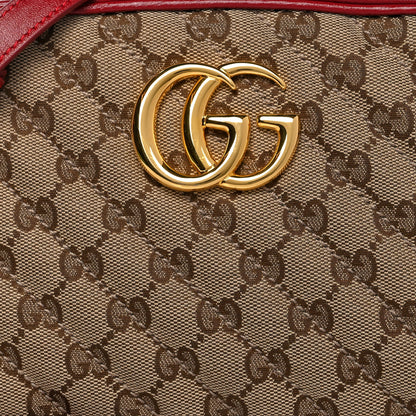 Gucci Monogram Azalea Calfskin Matelasse Diagonal Small GG Marmont Chain Shoulder Bag Beige Ebony New Cherry Red 9 of 12