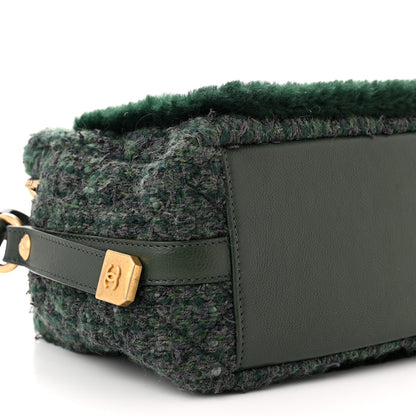 Chanel Tweed Shearling Grained Calfskin Camera Case Green 10 of 12