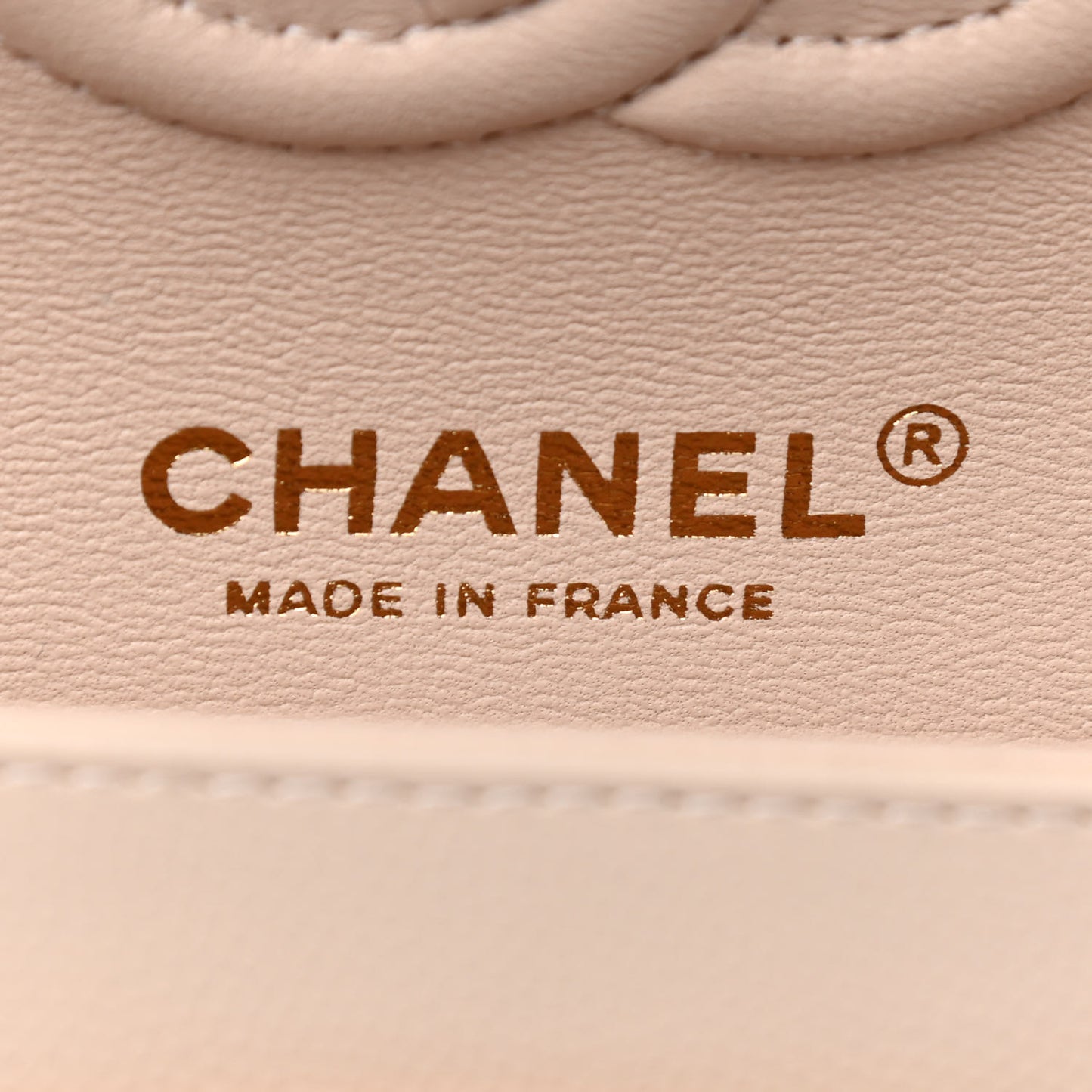 Caviar Chevron Quilted Small Double Flap Beige