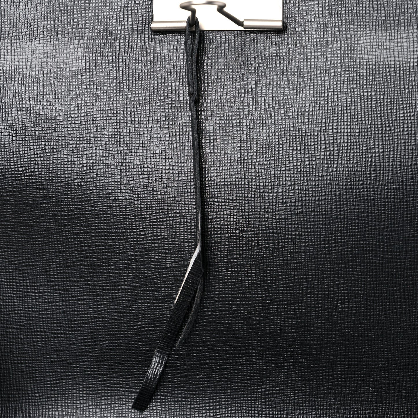 Saffiano For Display Only Binder Clip Shoulder Bag Black
