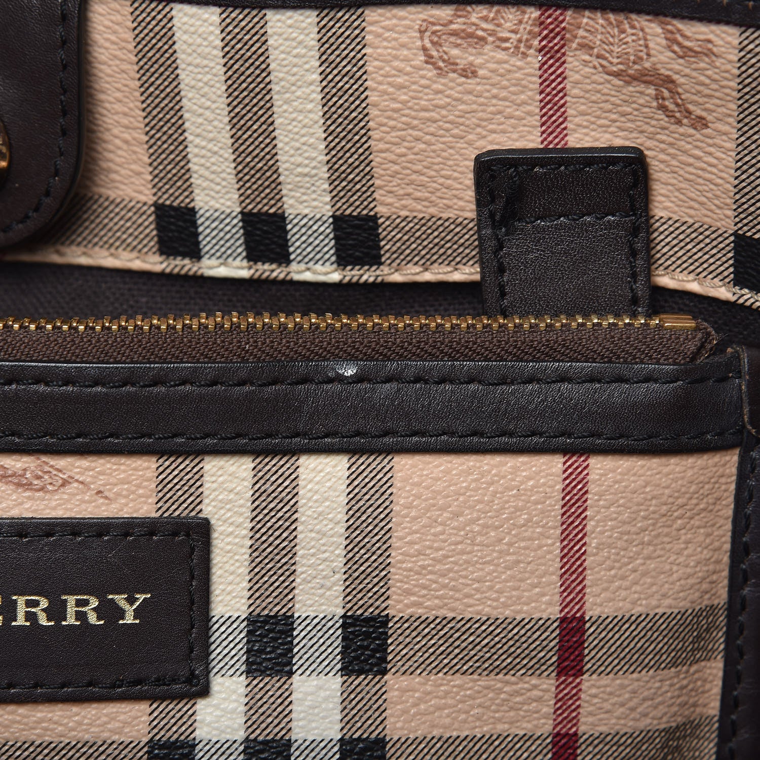 Burberry Haymarket Check Small Canterbury Tote Chocolate 8 of 17