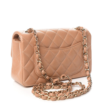 Chanel Caviar Quilted Mini Rectangular Flap Dark Beige 2 of 10