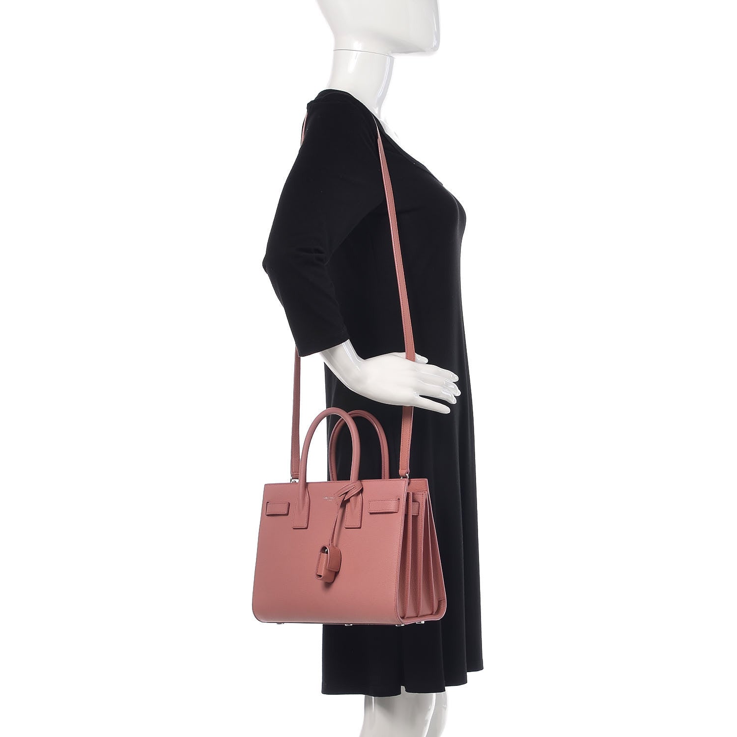 Saint Laurent Grained Calfskin Baby Sac De Jour Dark Rose 2 of 13