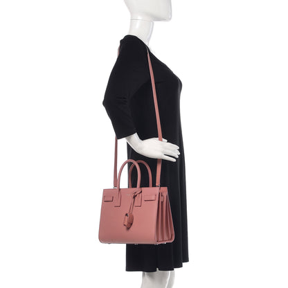 Saint Laurent Grained Calfskin Baby Sac De Jour Dark Rose 2 of 13