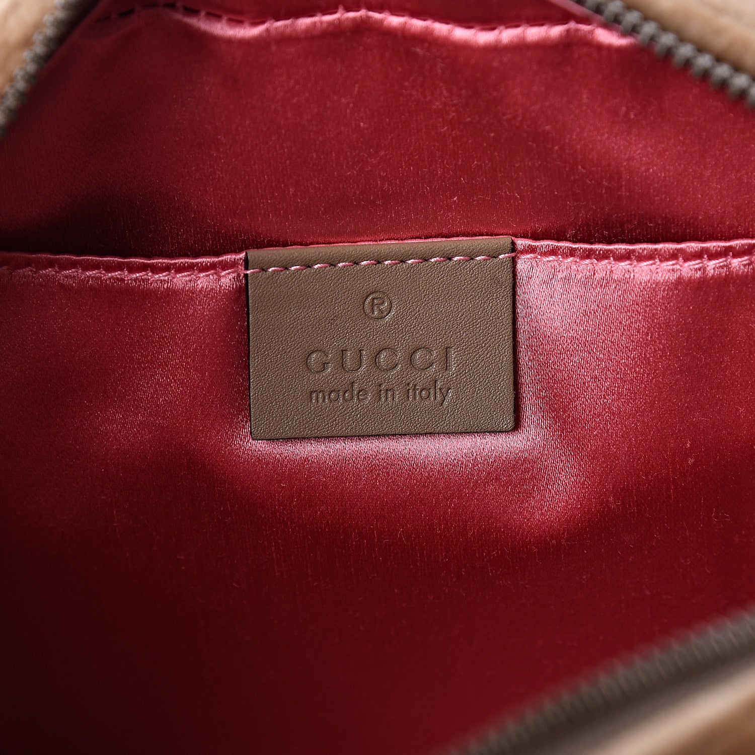 Gucci Velvet Matelasse Small GG Marmont Chain Shoulder Bag Taupe 6 of 10