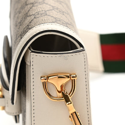 Gucci GG Supreme Monogram Web Mini Horsebit 1955 Shoulder Bag Beige Mystic White 10 of 12