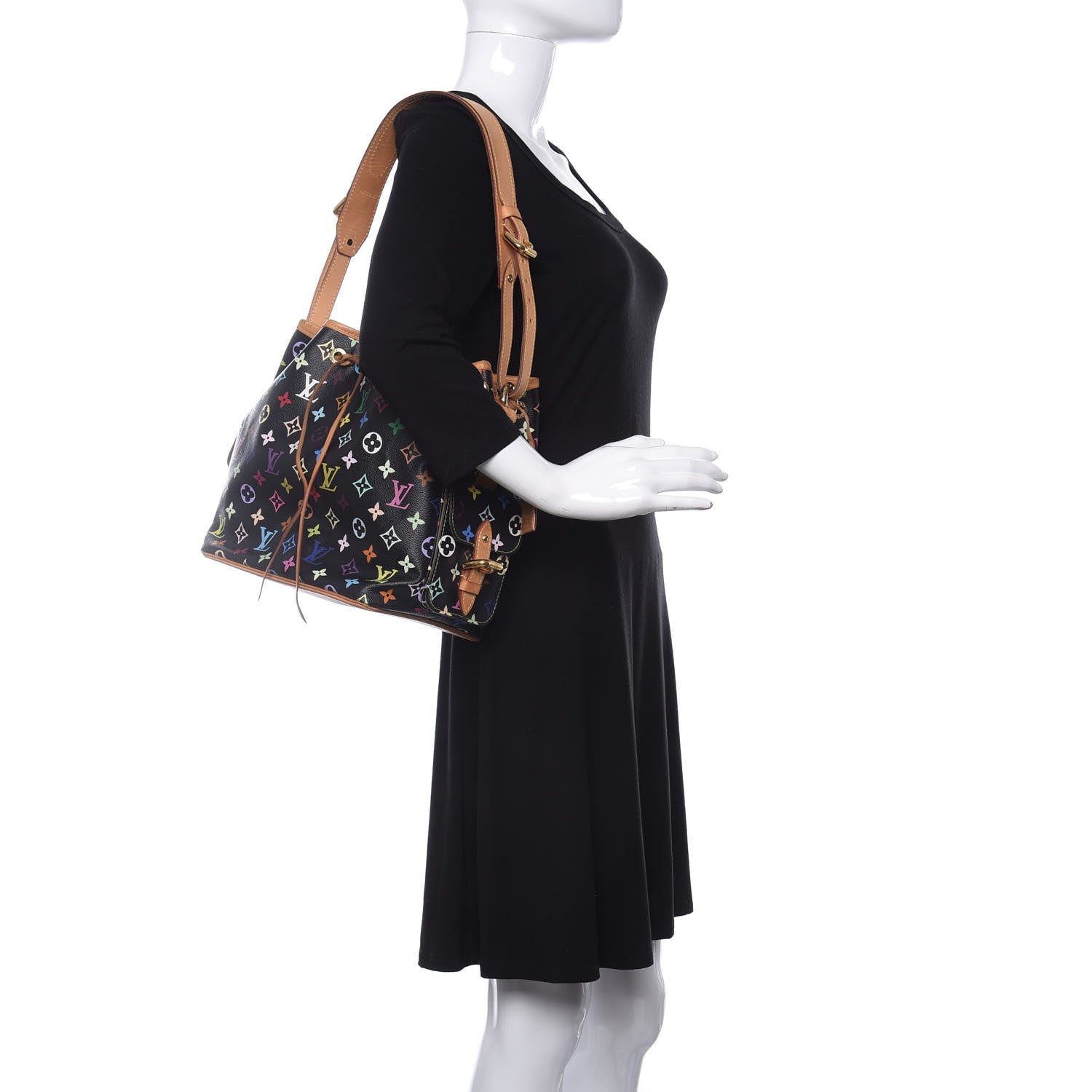 Louis Vuitton Monogram Multicolor Petit Noe Black 2 of 16