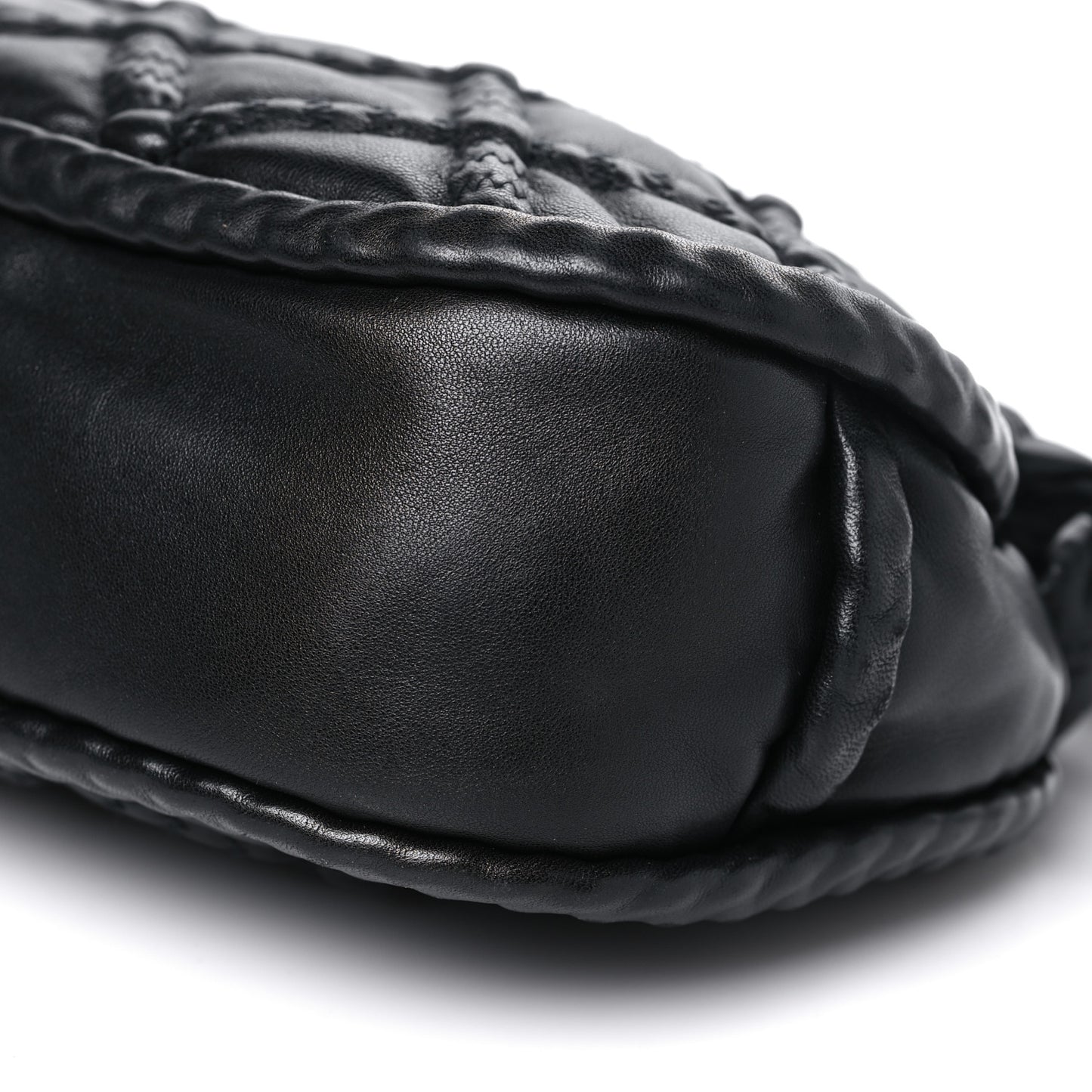 Lambskin Quilted Small Hidden Chain Shoulder Bag Black