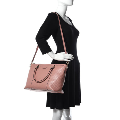 Gucci Soft Microguccissima Medium Zippered Satchel Soft Pink 2 of 10