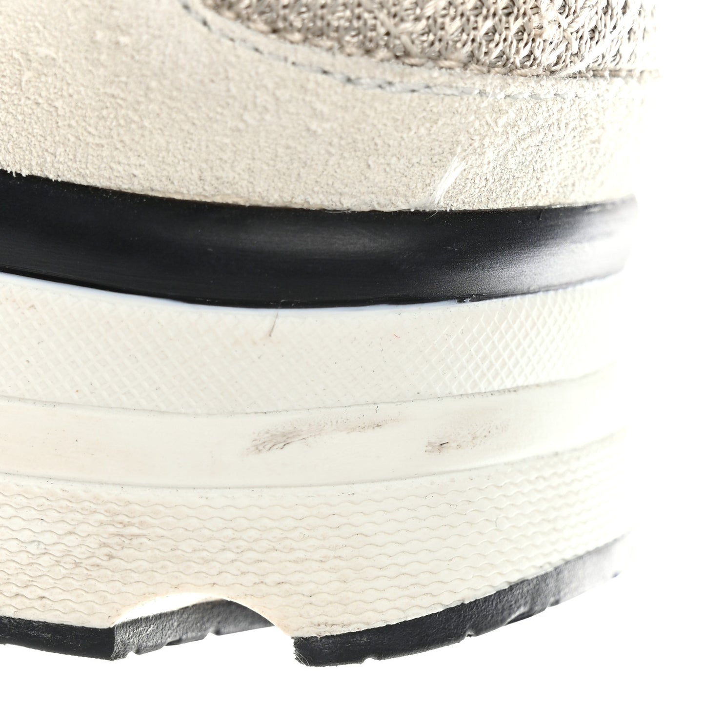 Mesh Suede Calfskin Womens CC Sneakers 36.5 White Black Beige Gold