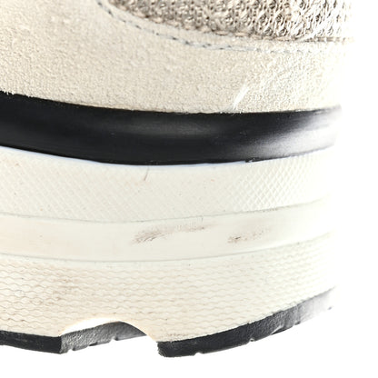 Chanel Mesh Suede Calfskin Womens CC Sneakers 36.5 White Black Beige Gold 13 of 15