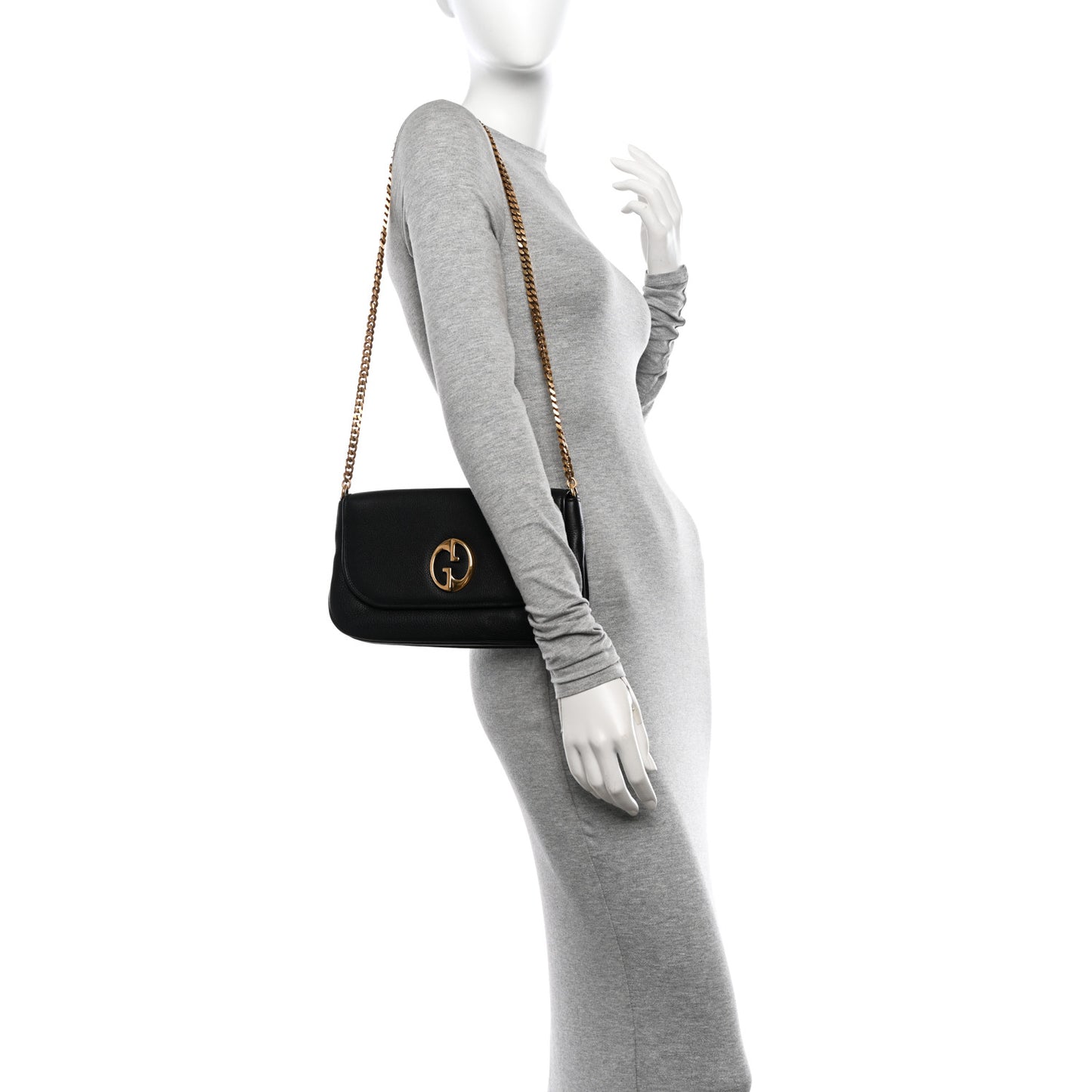 Calfskin Medium 1973 Chain Shoulder Bag Black