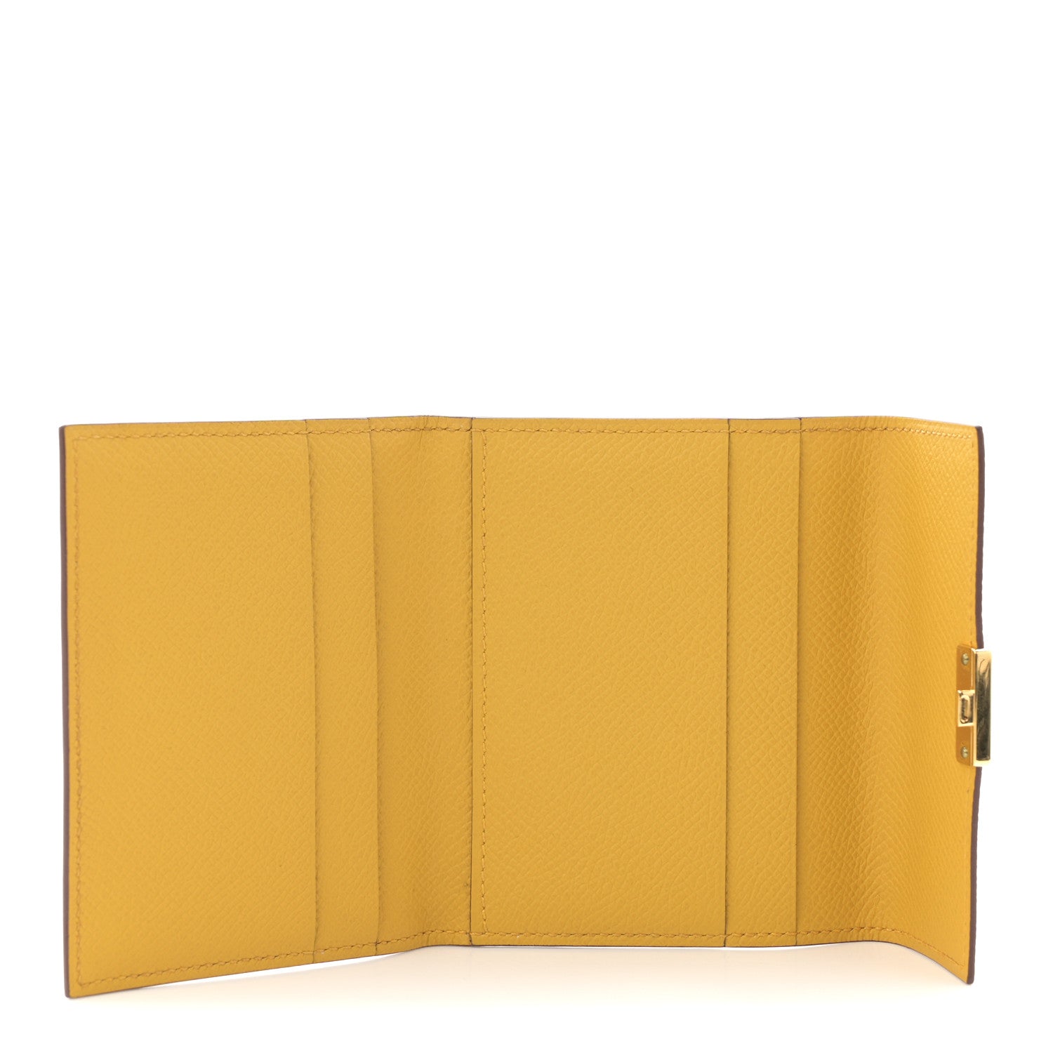 Hermes Epsom Mini Clic Card Holder Jaune Ambre 5 of 7