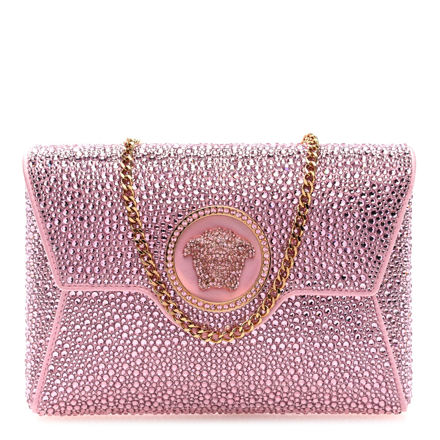 Crystal La Medusa Envelope Clutch Pink