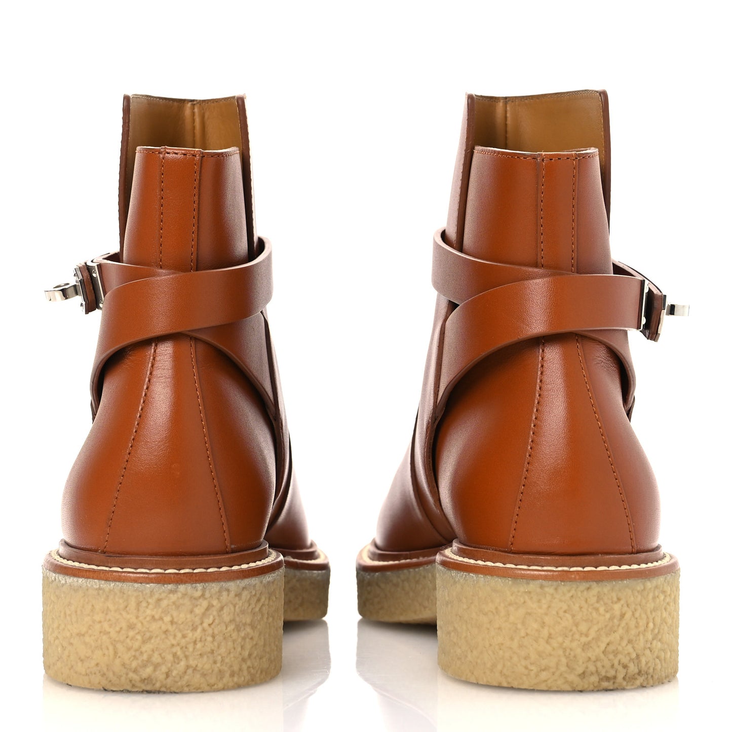 Heritage Calfskin Follow Ankle Boots 37.5 Naturel