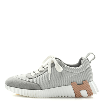 Hermes Air Mesh Suede Goatskin Bouncing Sneakers 36 Gris Temperance 1 of 7