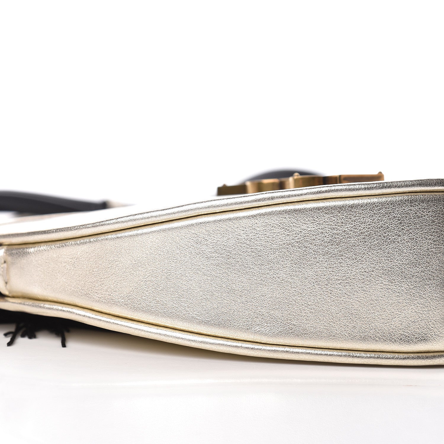 Saint Laurent Metallic Calfskin Heart Monogram Crossbody Silver 8 of 9