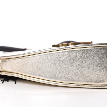 Saint Laurent Metallic Calfskin Heart Monogram Crossbody Silver 8 of 9