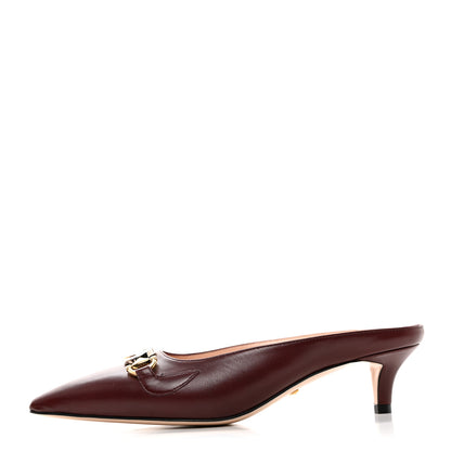 Gucci Malaga Kid Zumi Low Heel Mules 37.5 Red 1 of 8