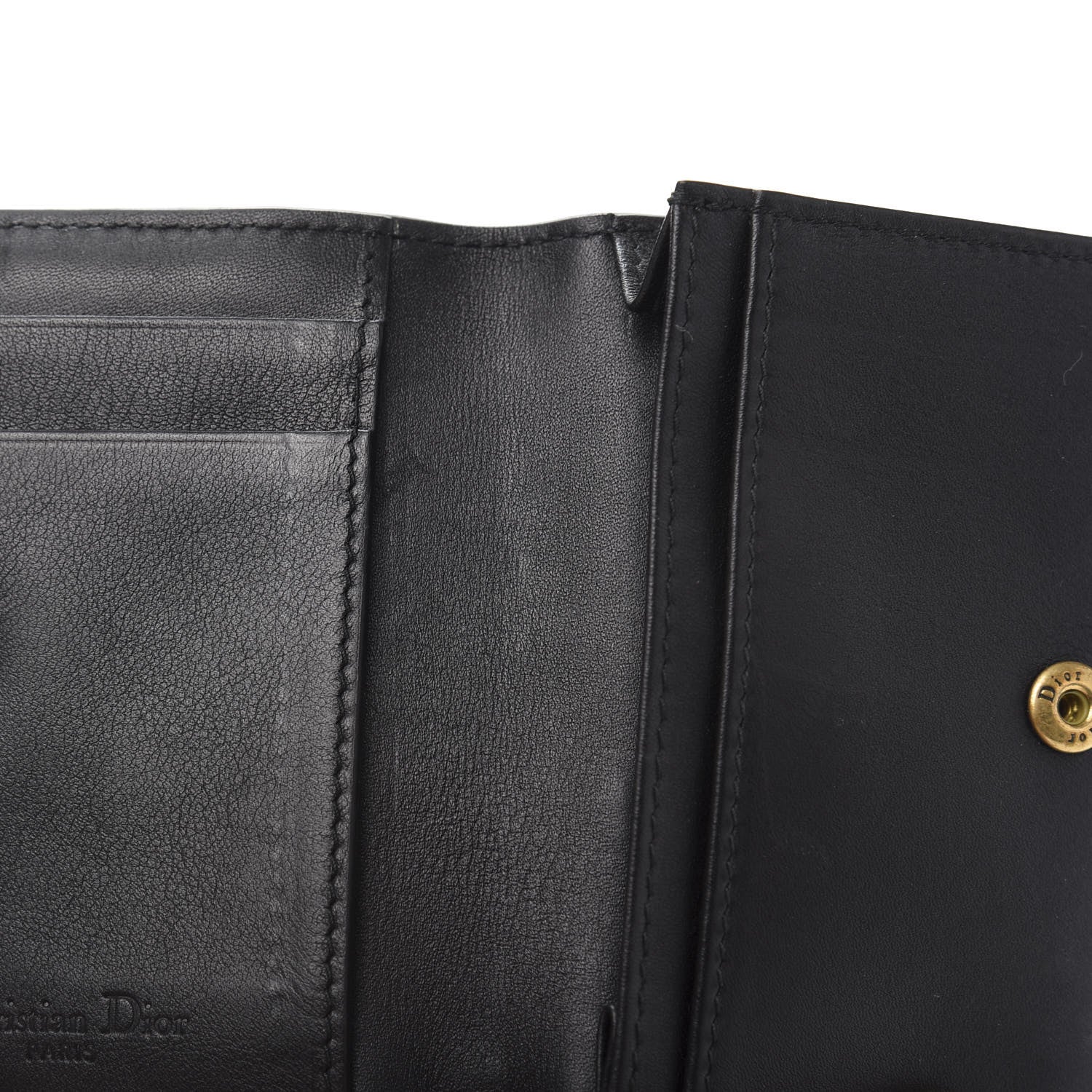 Christian Dior Lambskin Cannage Studded Lady Dior Card Holder Black 8 of 11