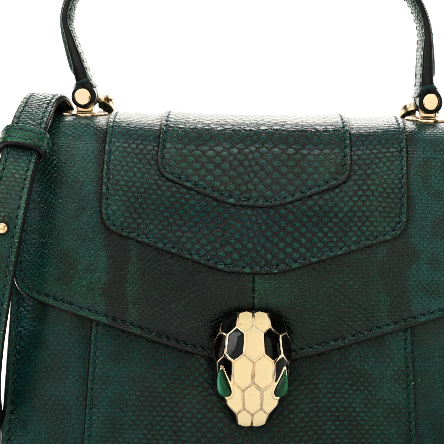 Bulgari Karung Serpenti Forever Top Handle Forest Emerald 8 of 14