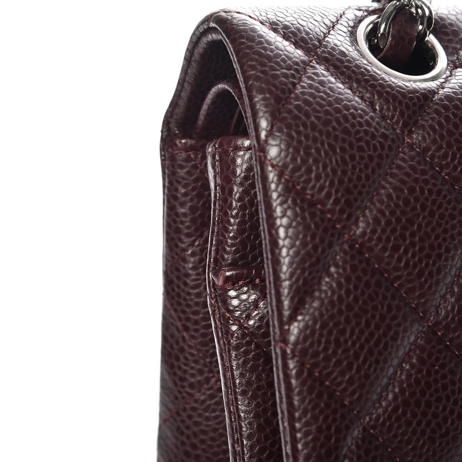 Chanel Caviar Quilted Medium Double Flap Burgundy 8 of 9