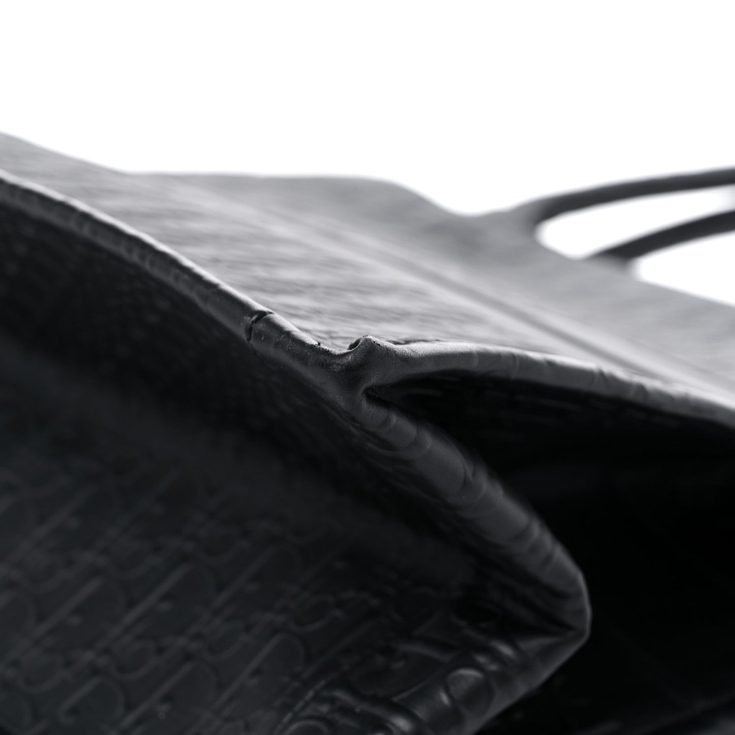 Oblique Calfskin Embossed Large Book Tote Black