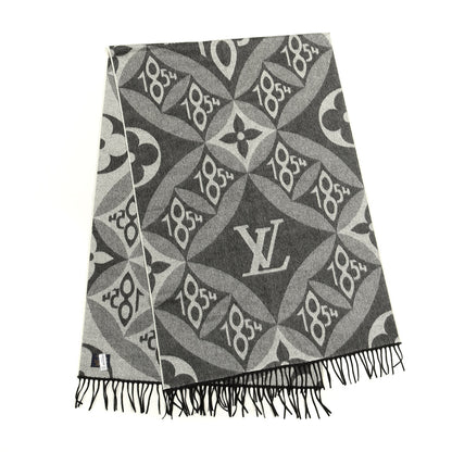 Louis Vuitton Wool Cashmere Since 1854 Scarf Gray 2 of 4