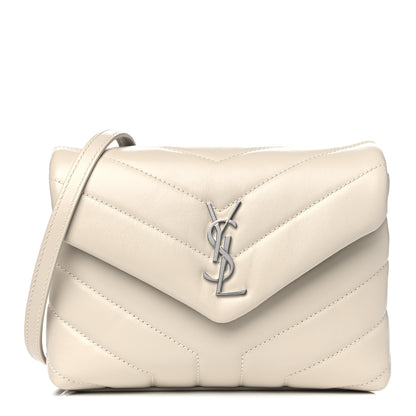 Saint Laurent Calfskin Y Quilted Monogram Toy Loulou Crossbody Bag Crema Soft 1 of 14