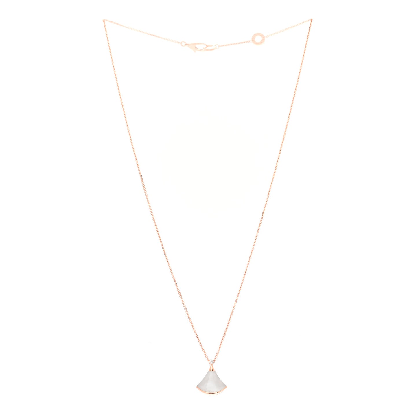 18K Rose Gold Diamond Mother of Pearl Small Divas' Dream Pendant Necklace