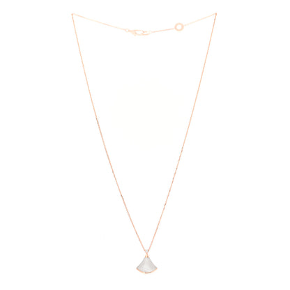 Bulgari 18K Rose Gold Diamond Mother of Pearl Small Divas' Dream Pendant Necklace 3 of 9