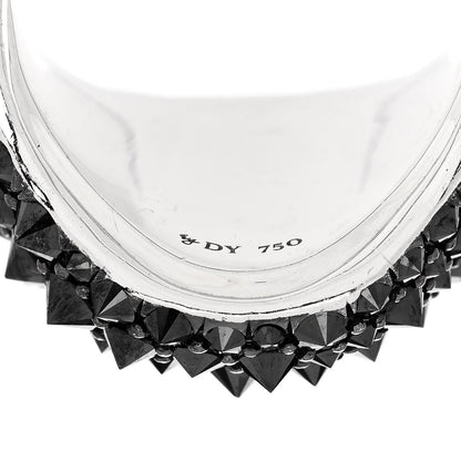 David Yurman 18K White Gold Black Diamond 17.5mm Reverse Set Chevron Pinky Ring 54 7 5 of 5