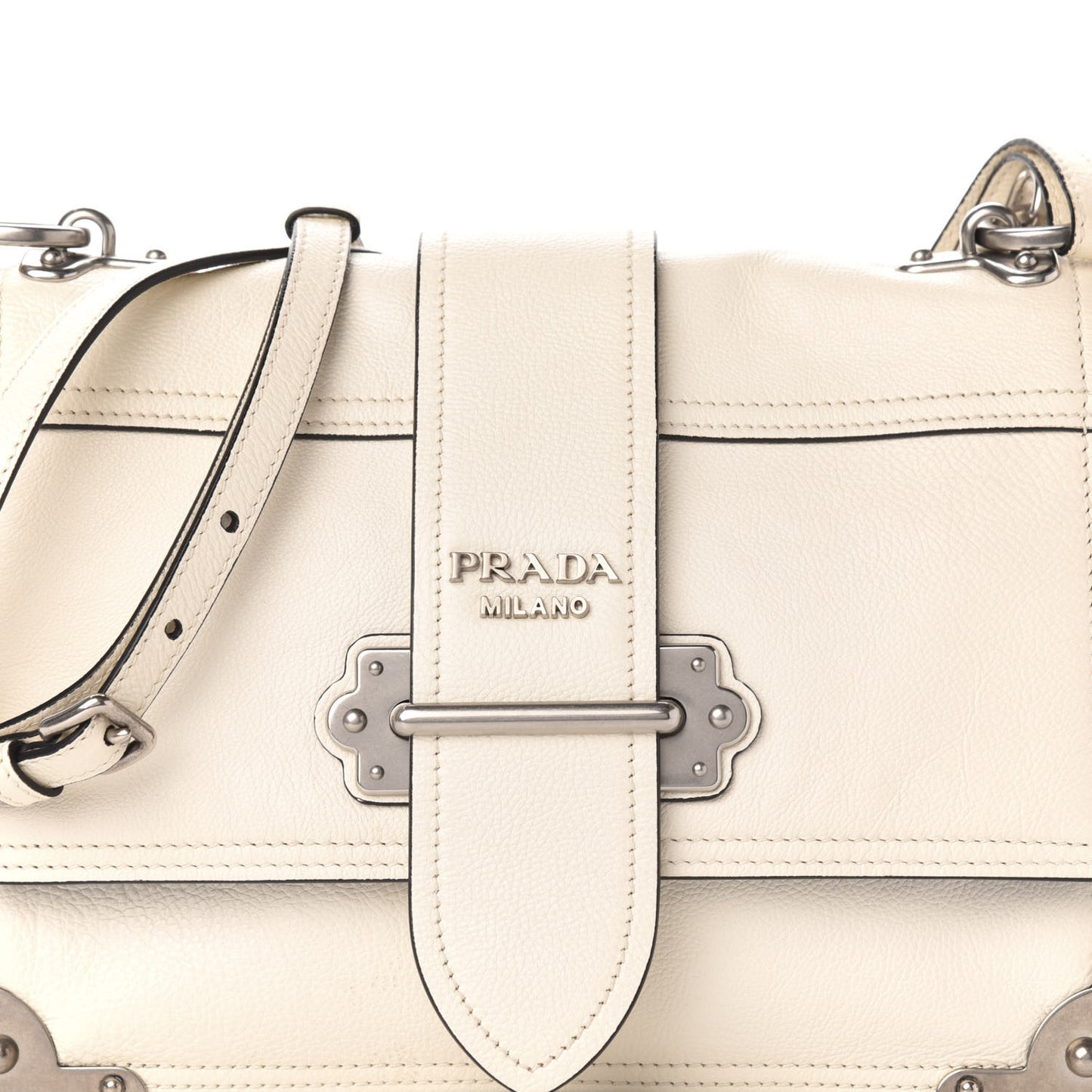 Glace Calfskin Large Soft Cahier Bag White