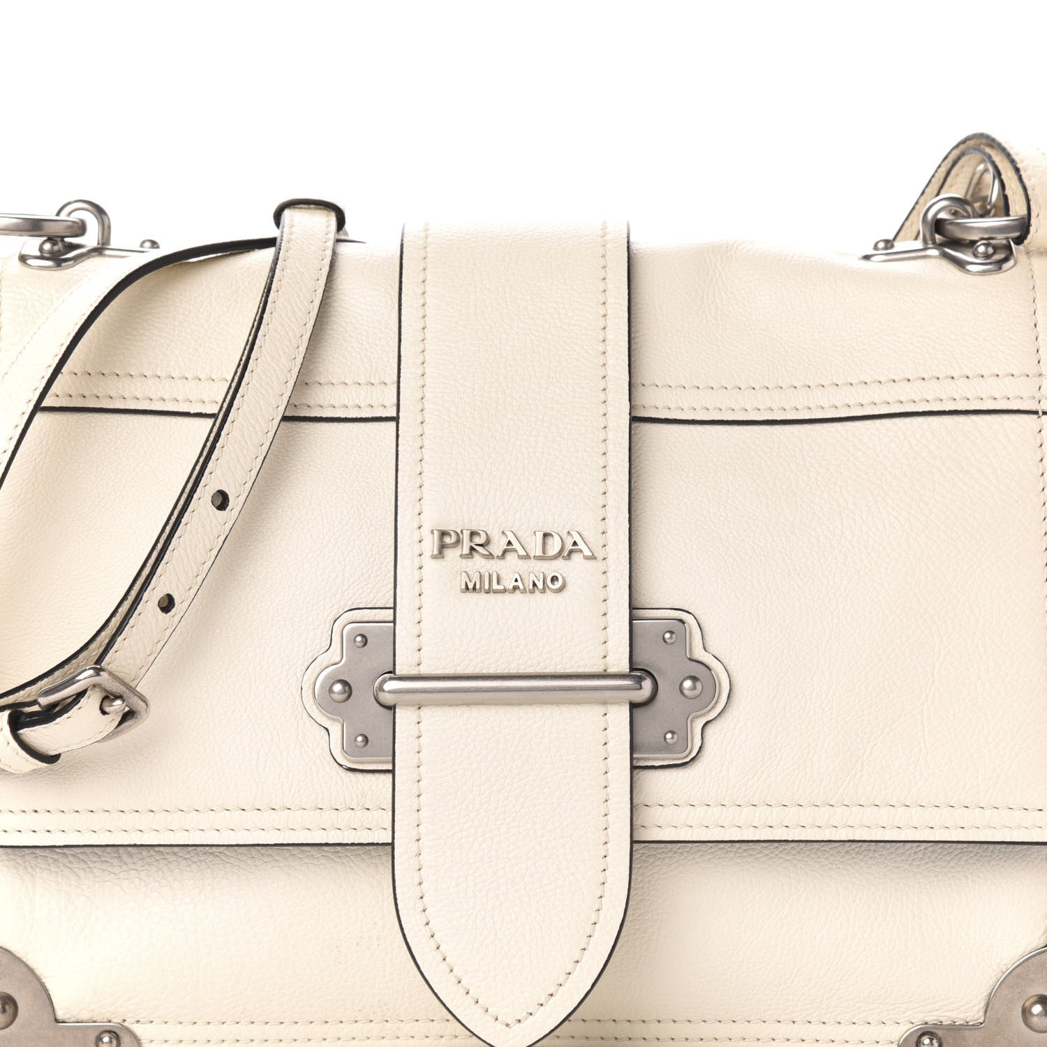 Prada Glace Calfskin Large Soft Cahier Bag White 10 of 10