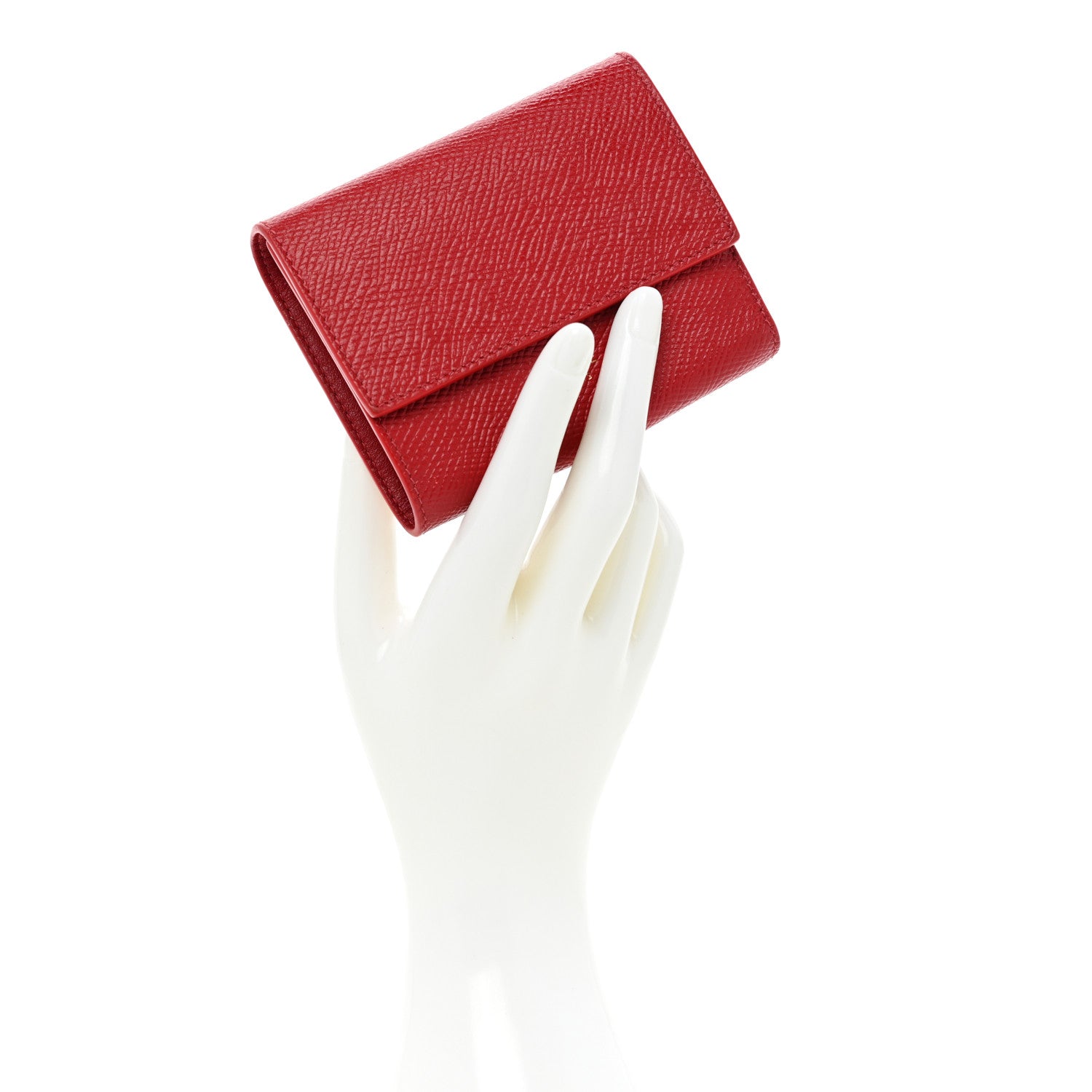 Celine Grained Calfskin Small Multifunction Folded Wallet Red 2 of 16