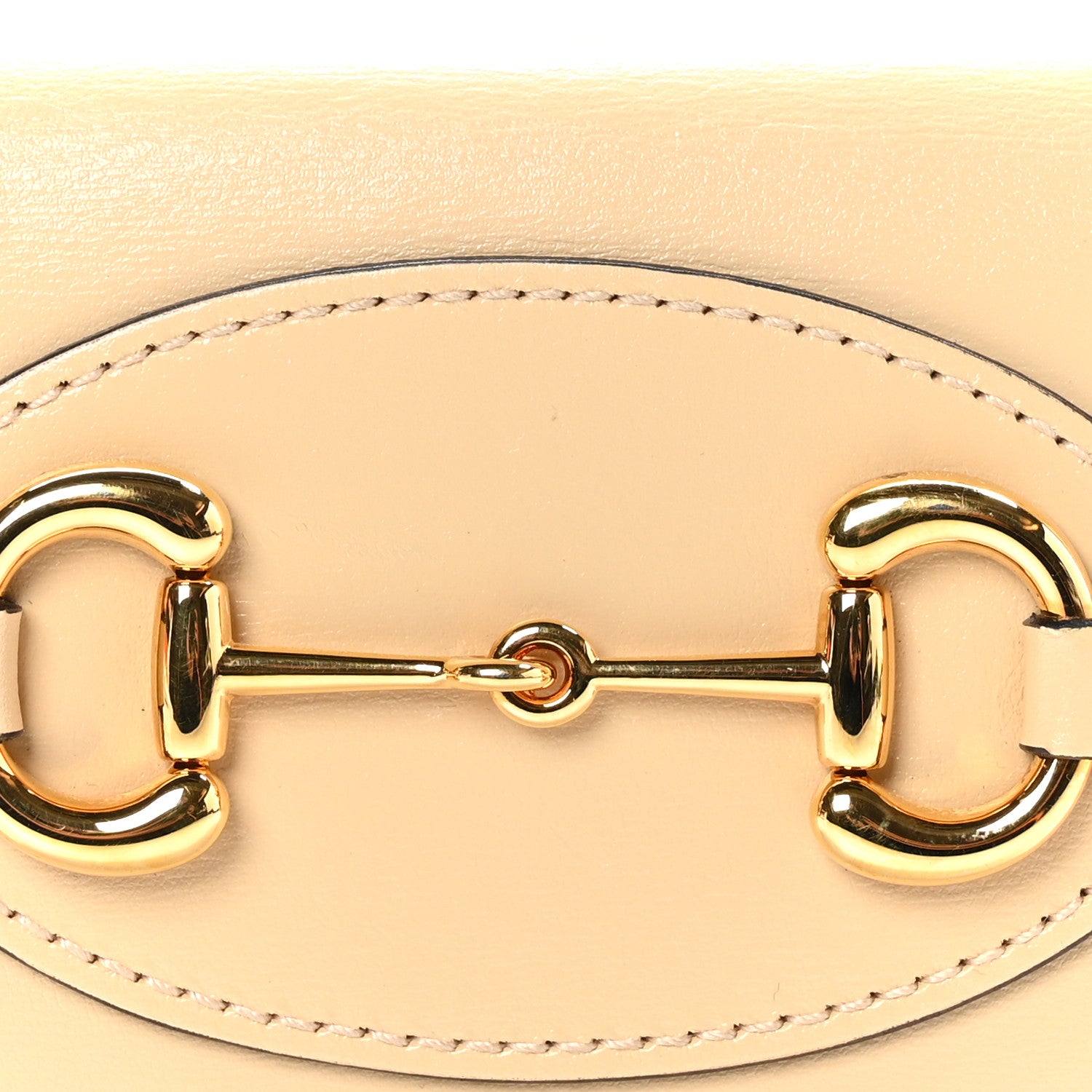 Gucci Boarded Plutone Calfskin Horsebit 1955 Tri Fold Wallet Bubble Tea 9 of 9