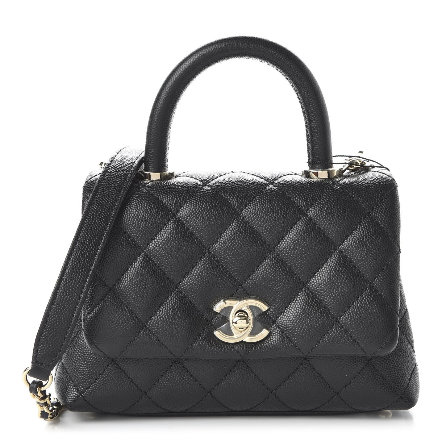 Caviar Quilted Extra Mini Coco Handle Flap Black