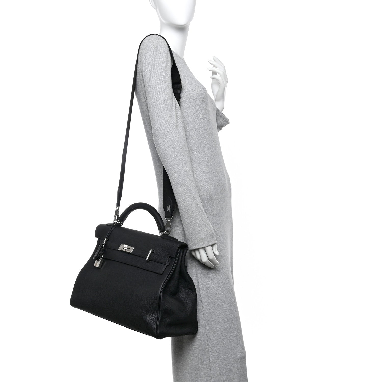 Hermes Togo Maxi Kelly Retourne 42 Black 3 of 12