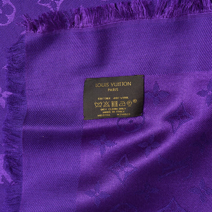 Louis Vuitton Wool Silk Monogram Shawl Amethyste 4 of 5