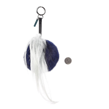 Fendi Mink Fox Fur QuTweet Birgami Bag Bug Charm Blue 2 of 2