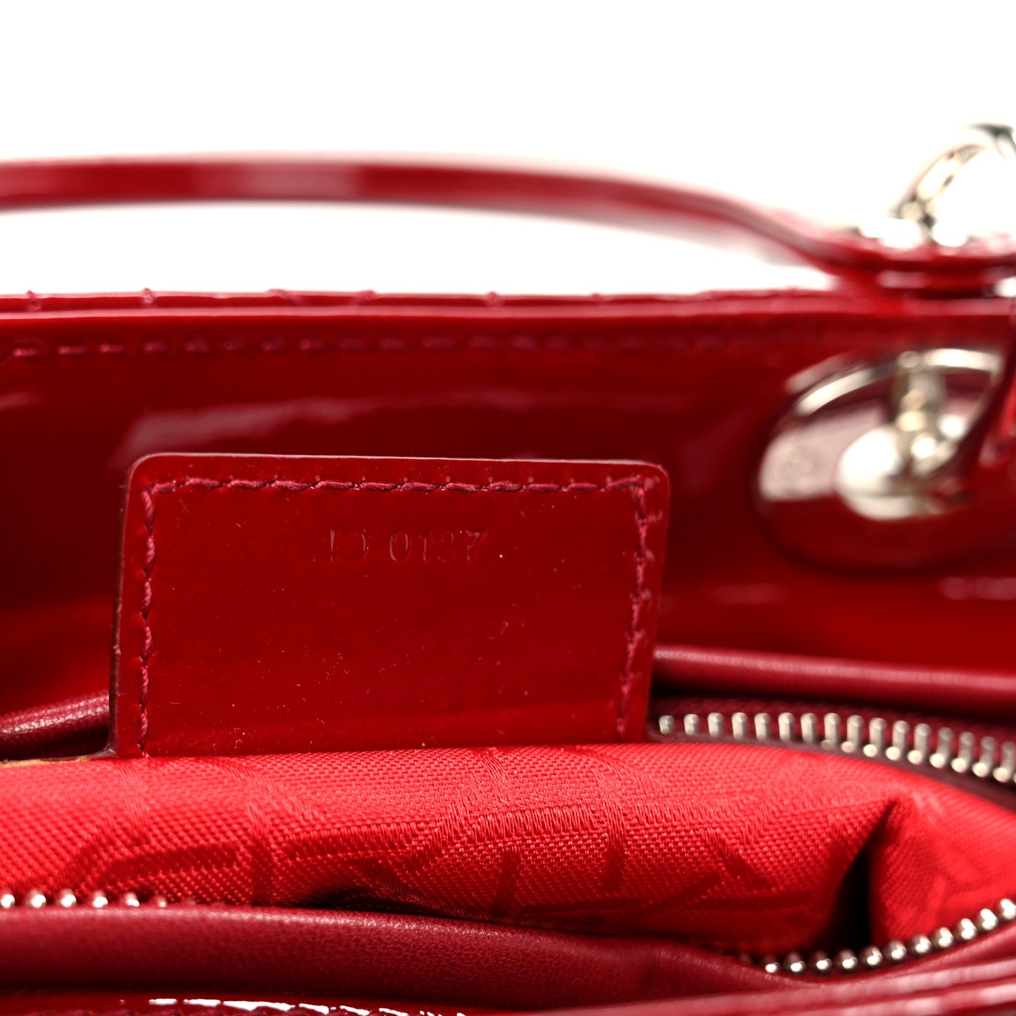 Patent Cannage Medium Lady Dior Red