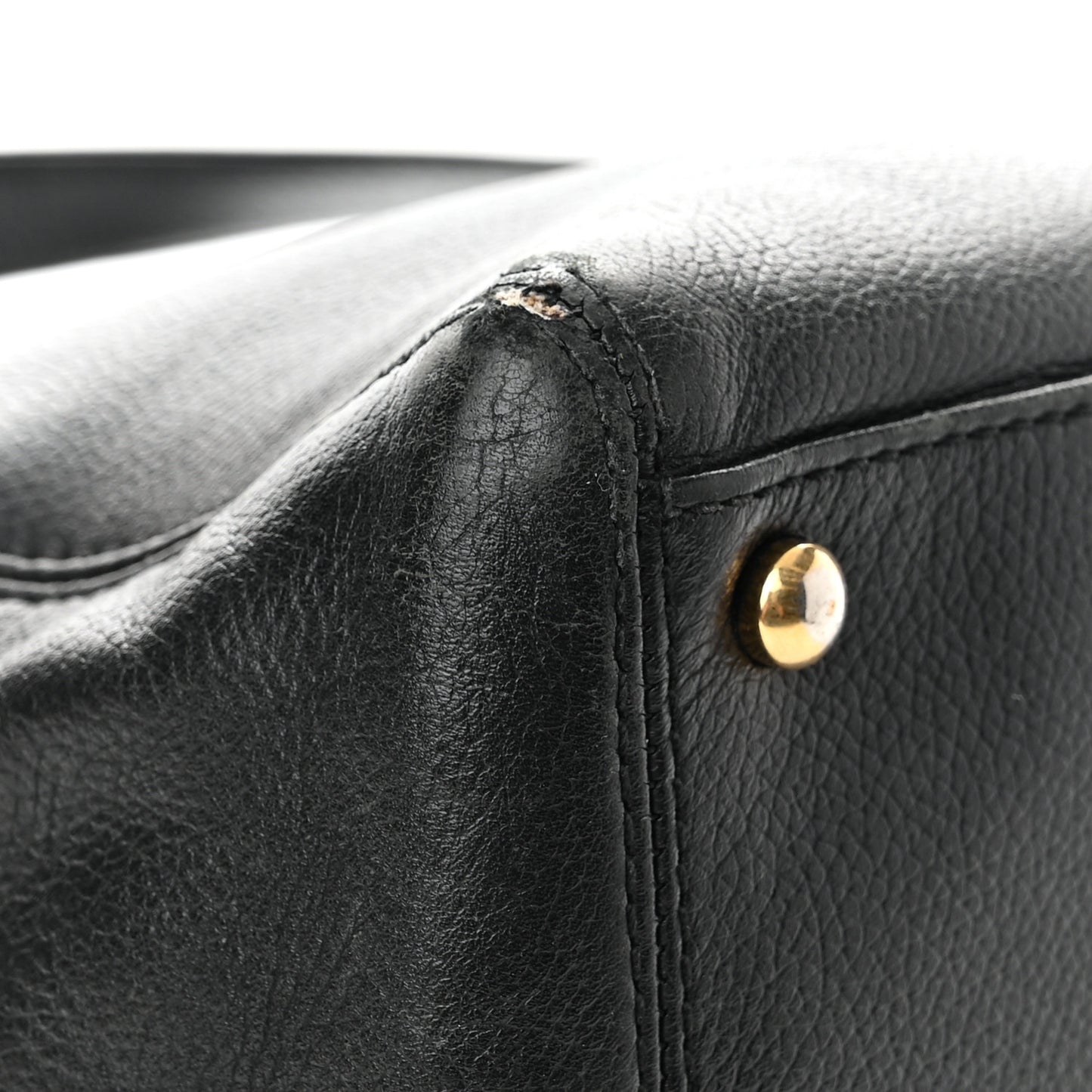 Calfskin Cerf Executive Shopper Tote Black