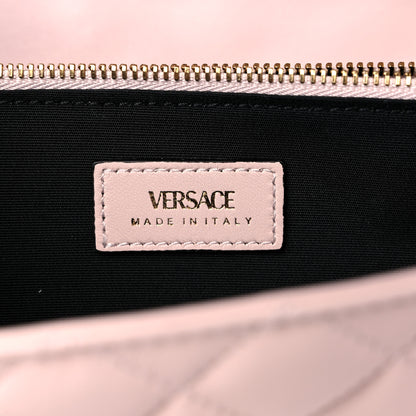 Versace Calfskin Icon Quilted Wallet On Chain Crossbody Pink 6 of 8